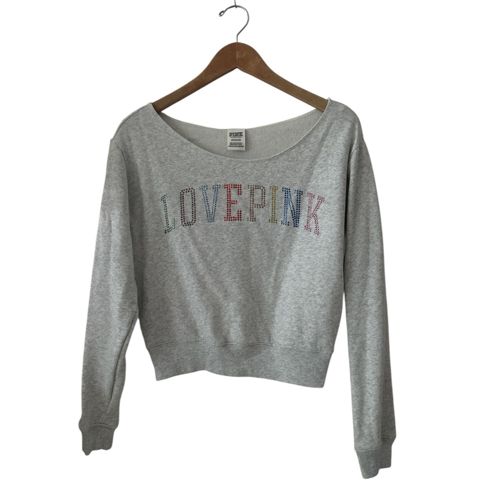 PINK Victoria's Secret Gray Love Pink Sweatshirt